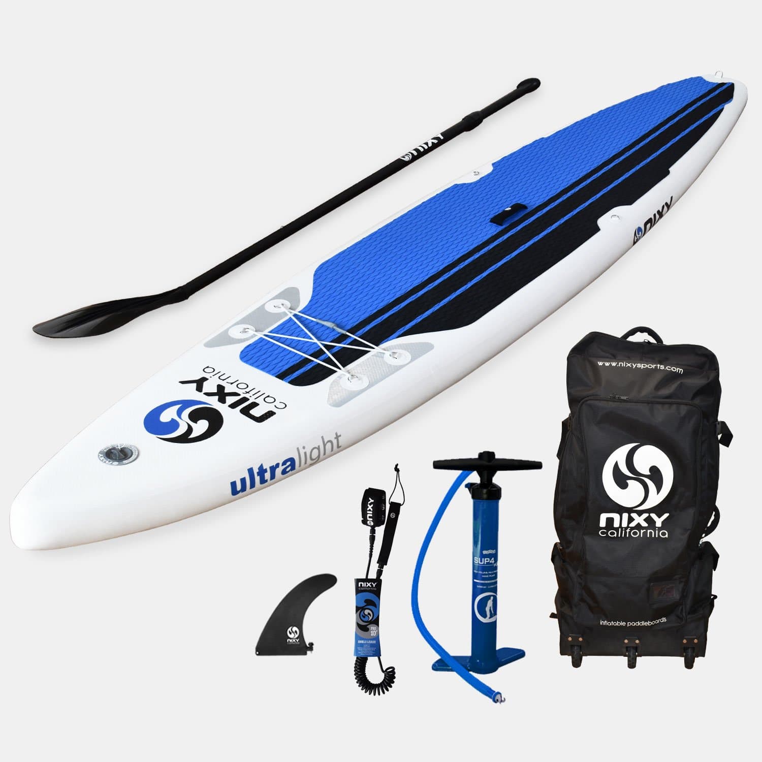 SUP NIXY Inflatable Stand Up Paddle Board Package for All Around paddle. Ultra Light 10'6" Board Built with Advanced Fusion Laminated Dropstitch Technology and 2 YR Warranty