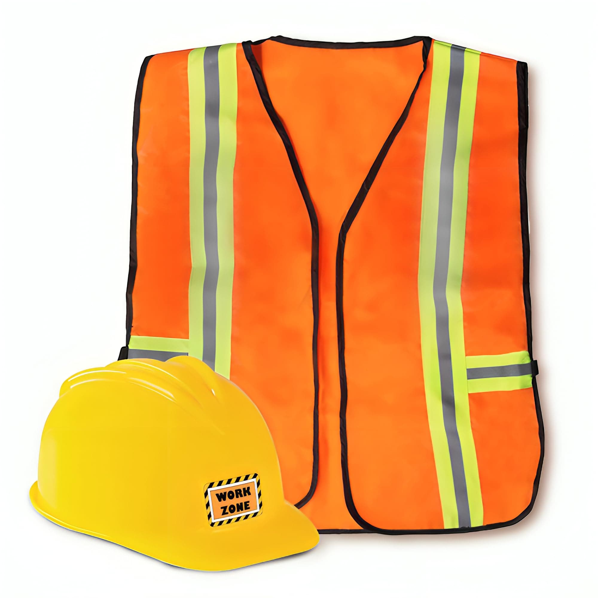 Funny Party Hats - Construction Worker Costume for Kids, Includes Construction Hat and Vest