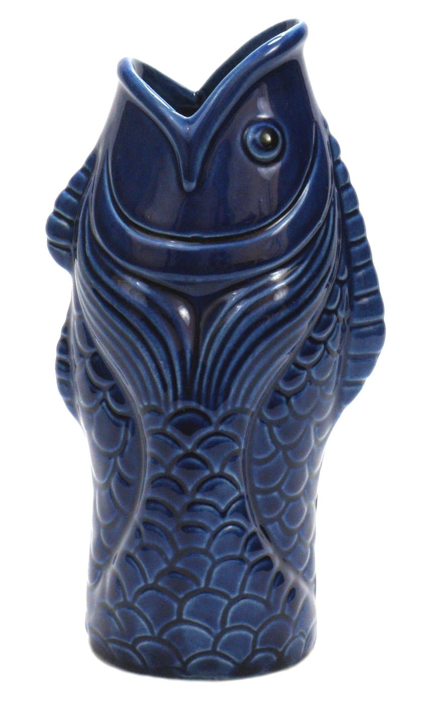 Blue Ceramic Fish Cocktail Tiki Mug