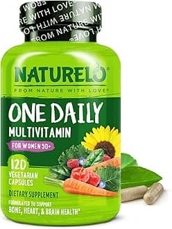 NATURELO One Daily Multivitamin for Women 50+ (Iron Free) - Menopause Support for Women Over 50 - Whole Food Supplement - Non-GMO - No Soy - 120 Capsules - 4 Month Supply