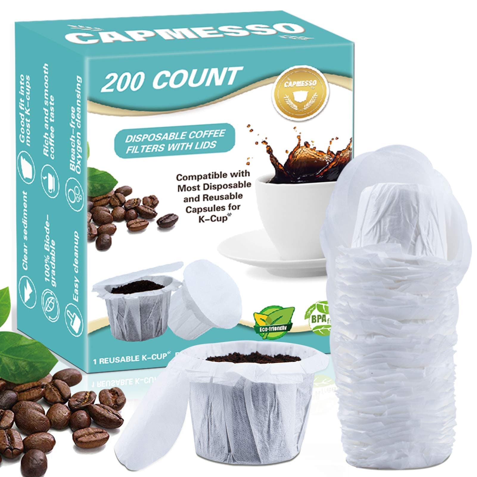 200 PCS White Paper Filters
