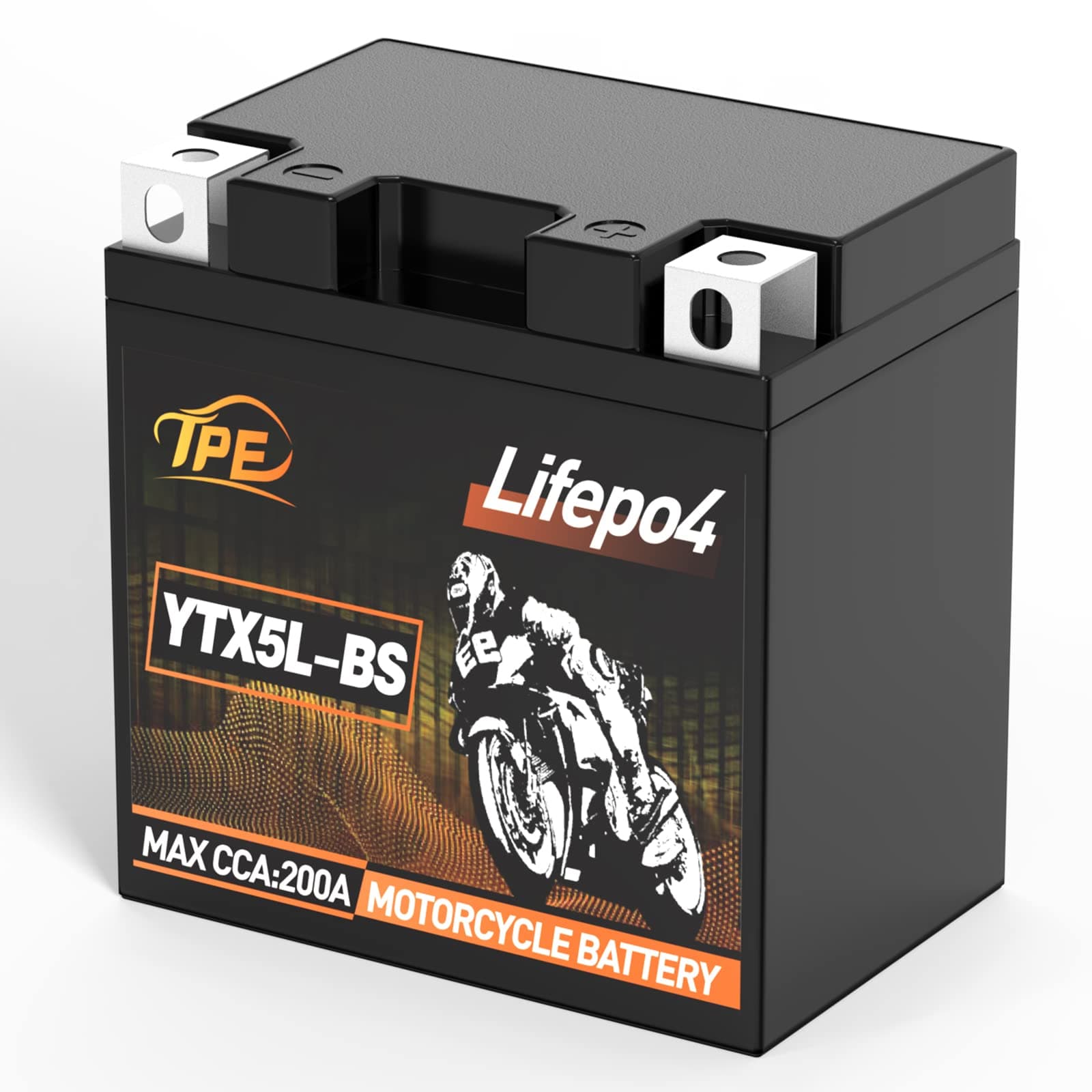 12 Volt Lithium Motorcycle Battery Powersport Battery LiFePO4 Engine Start Battery 3AH 250CCA with BMS 4000+Life Cycles YTX5L-BS