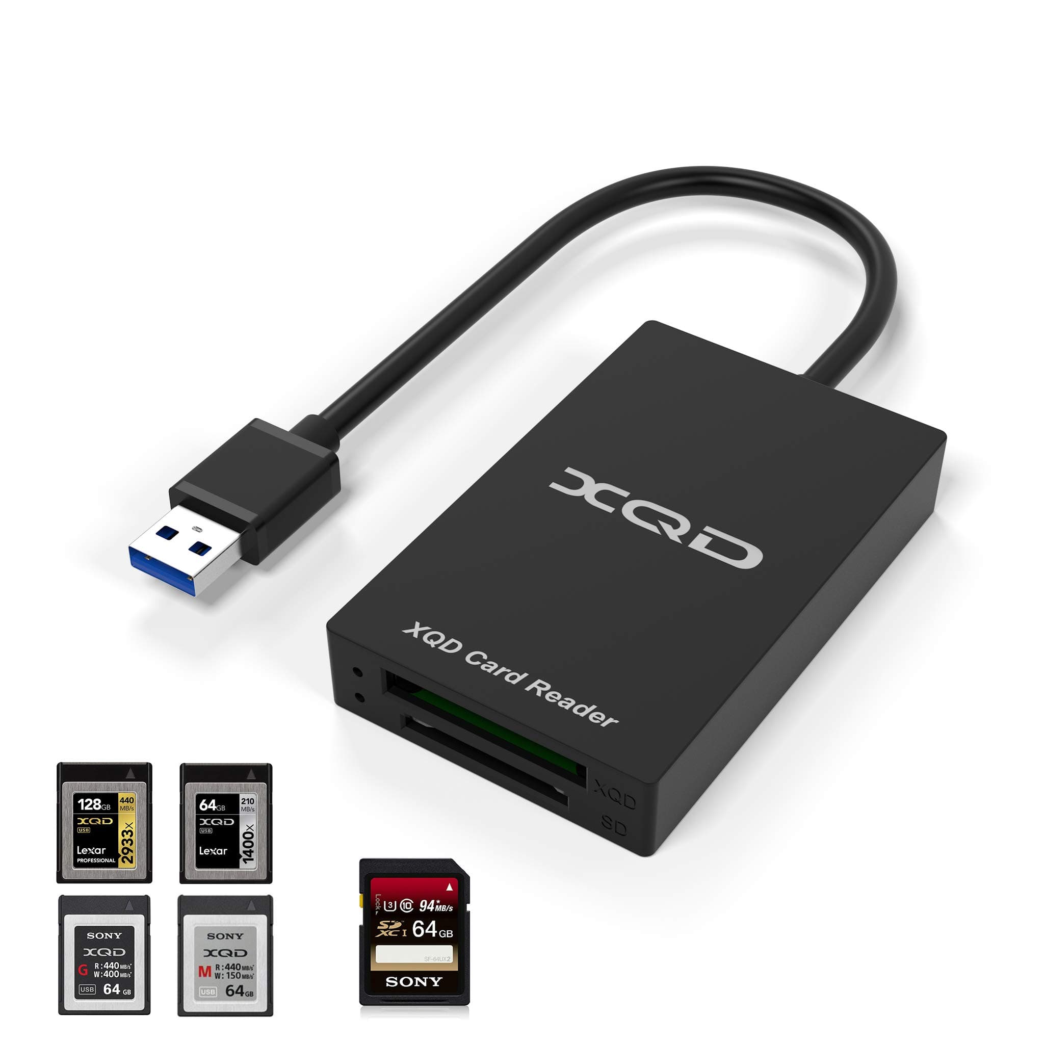 CateckUpgraded USB 3.0 XQD and SD Card Reader - Compatible With Sony G/M Series, Lexar 2933x/1400x, Windows/Mac OS