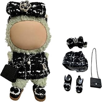 15cm-17cm Doll Clothes Suitable for labubu 17cm 15cm Dolls Accessories Sitting No Doll Only Clothes 17cm labubu 1bag+1shoes+1dress+1hairband No Doll
