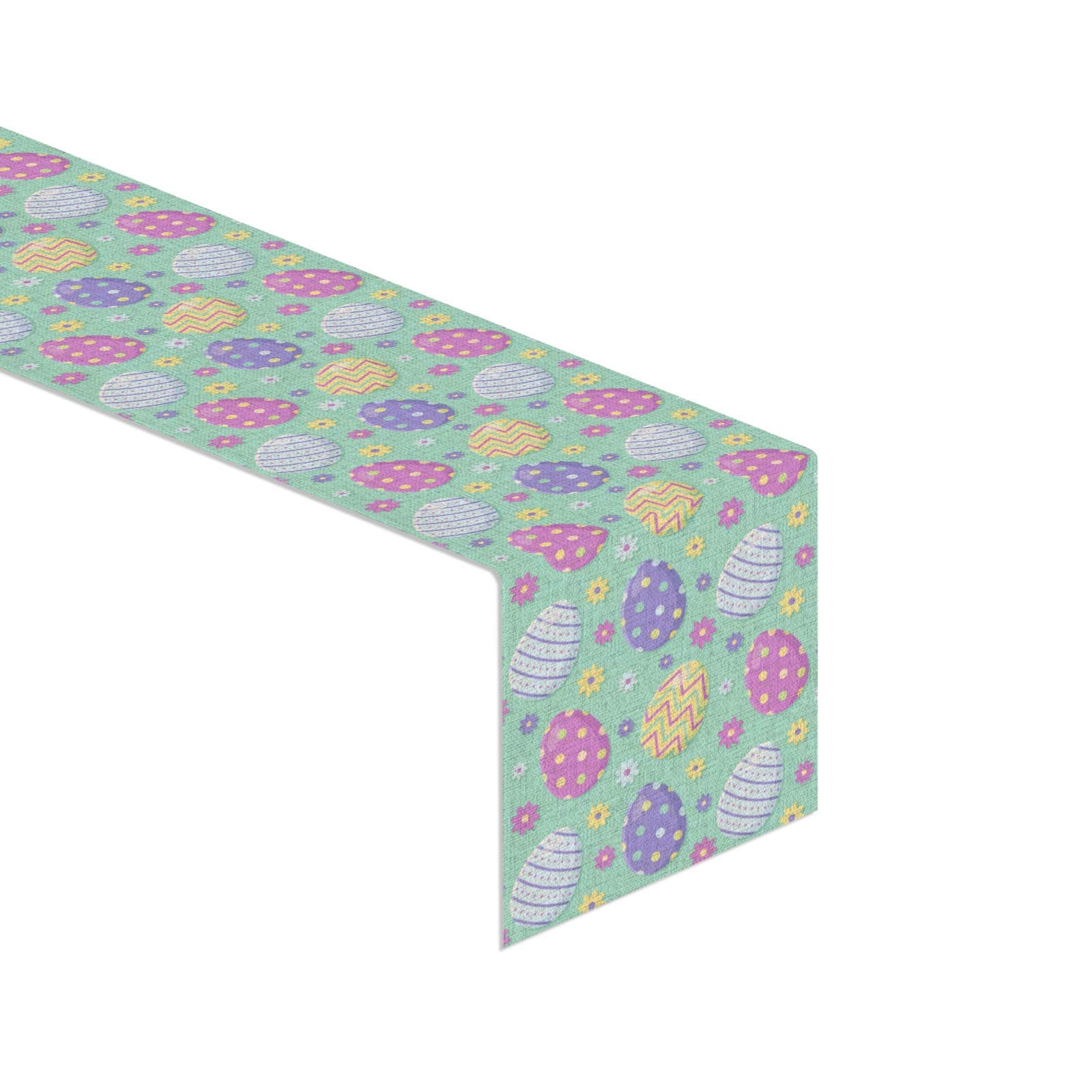 Rainlemon Linen Easter Day Table Runner Rustic Colored Eggs Flowers Spring Home Dinning Room Decoration