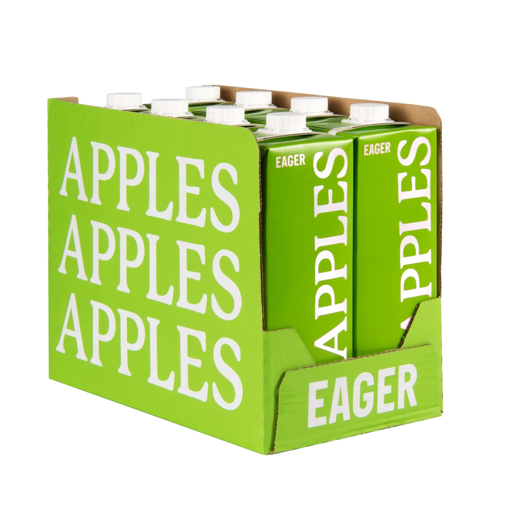 Apple Juice 100% Pressed, Refreshing Fruit Drink, NFC Not From Concentrate, 1 Litre (Pack of 8)
