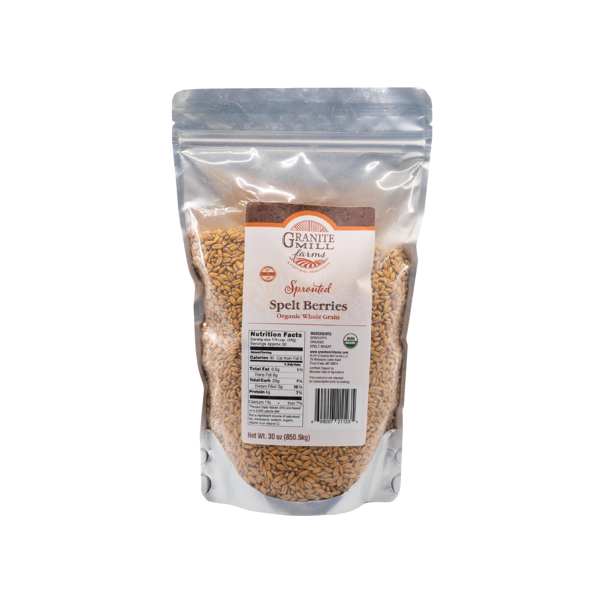 Organic Sprouted Spelt Berries, 30 OZ
