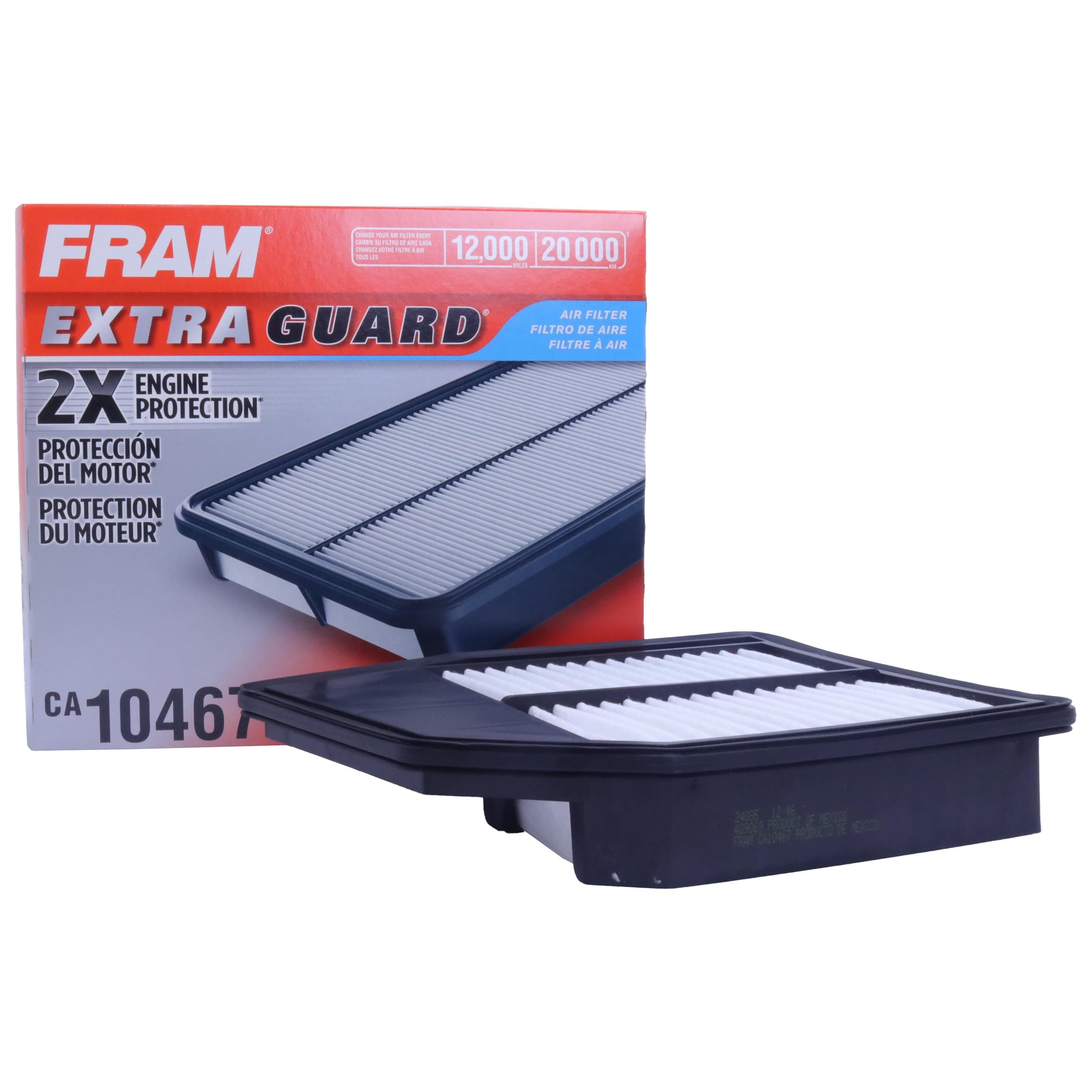 FRAM Extra Guard CA10467 Replacement Engine Air Filter for Select Honda Accord and Crosstour (2.4L), Provides Up to 12 Months or 12,000 Miles Filter Protection