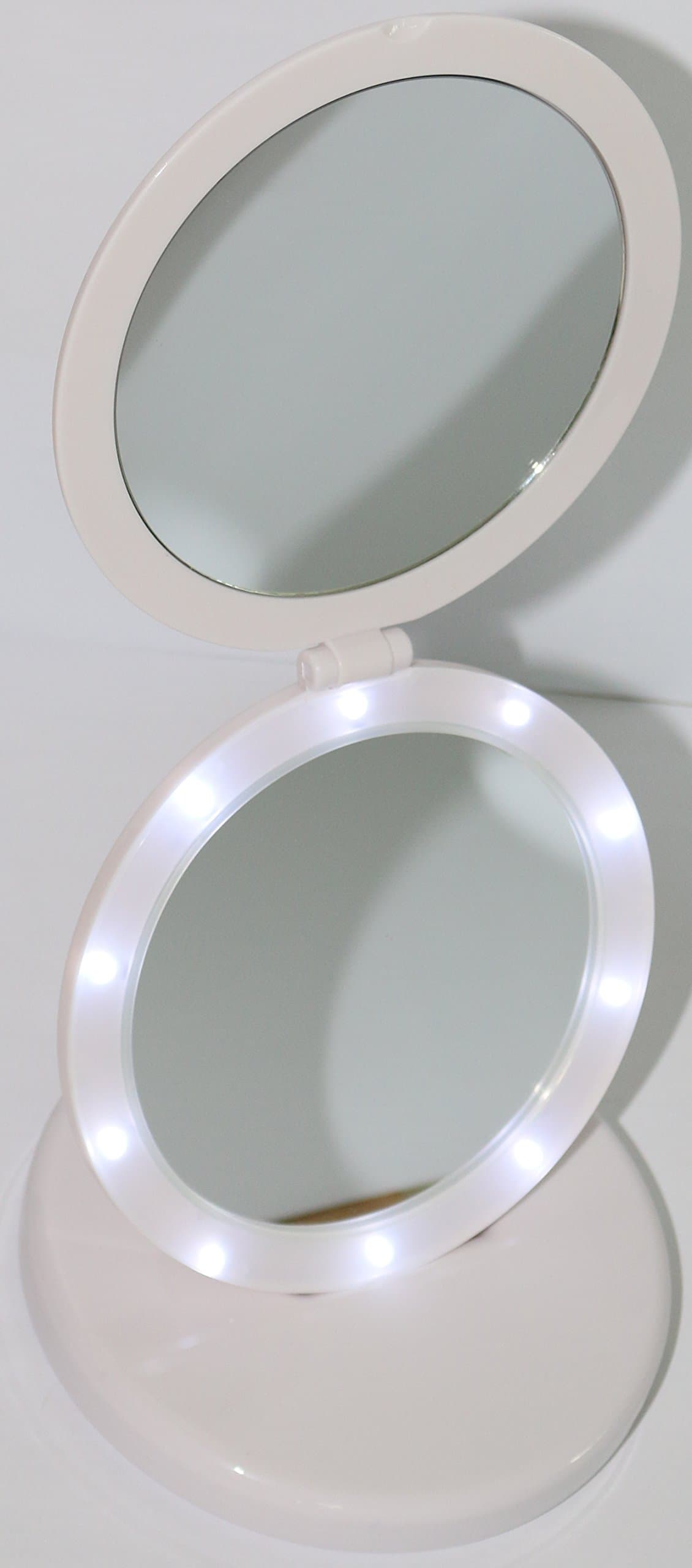 MBM WHITE LED LIGHTED TRAVEL MIRROR 5X MAGNIFICATION