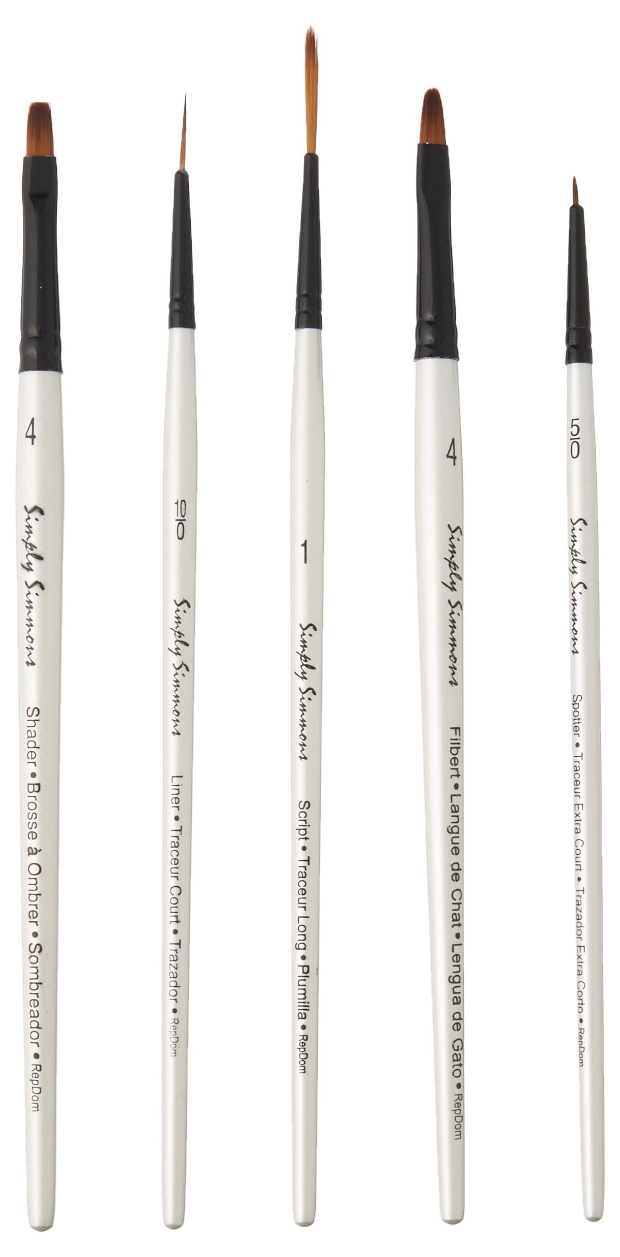 Robert SimmonsSimply Simmons Value Brush Sets Devilish Detail Set set of 5 (AVISS255500003)