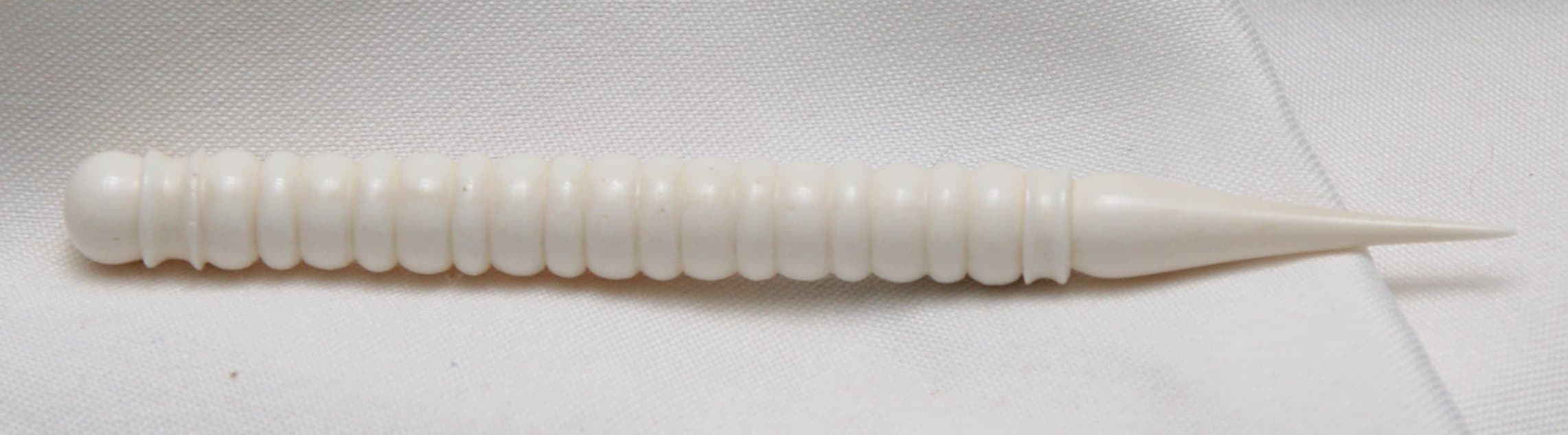 Cow bone 4-1/2" long needlepoint laying tool, wand or hair ornament. Turned by hand. Unique.