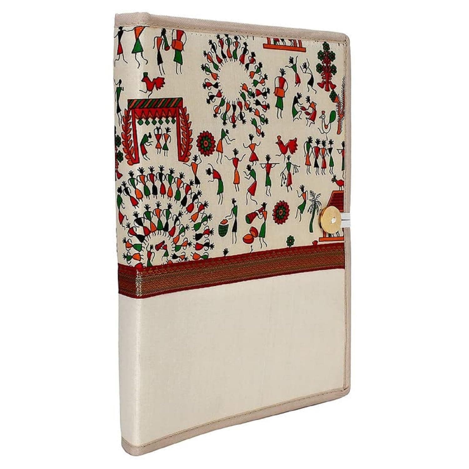 Pack of 10 Multicolor A4 Size Printed Fabric File Folders for Documents Certificates, Document Holder, Jute Conference File Folder with Pen Holder