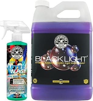 Chemical Guys CWS619A Car Wash, Dry & Shine Bundle - Black Light Foaming Car Wash Soap, 128 oz (1 Gallon) + After Wash Gloss Boosting Drying Aid (16 oz) (2 Items) Works on Cars, Trucks, SUVs