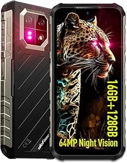 Ulefone Armor 22 Rugged Phone, IP68/IP69K, 64MP Wide-Angle & 64MP Night Vision Camera, 6.58”FHD+ 120Hz Display, 16GB+128GB MTK Helio G96, 6600mAh, 33W Fast Charging, Android 14, IR Blaster - Black