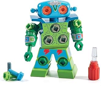 Educational Insights Design & Drill Robot - Construction Toys & Tools for Kids, Robot Toy Building Sets, Kids' Tool Set with Working Screwdriver, Take Apart STEM Set, Gifts for Boys & Girls Ages 3+