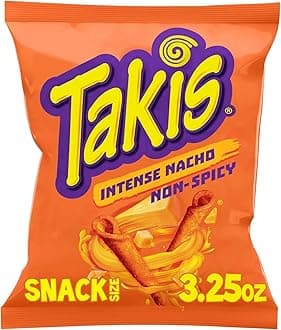 NEW! Takis Rolls Intense Nacho, Nacho Cheese Flavored Rolled Tortilla Chips, 3.25oz (92.3g) Bag