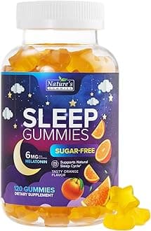 Sleep Gummies 6mg Per Serving - Sugar Free Melatonin Gummy Supplement for Adults - Natural Zero Sugar Sleeping Gummy for Adults & Kids, Orange Flavored, Extra Strength Sleep Support - 120 Gummies