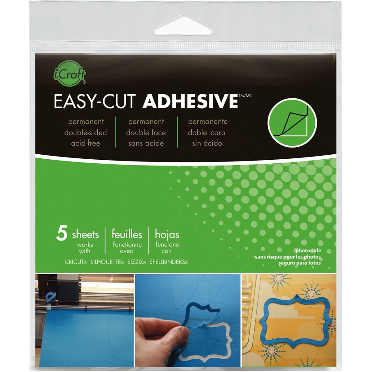 iCraftEasy-Cut Adhesive 5 Sheets, 5.75" x 5.75"