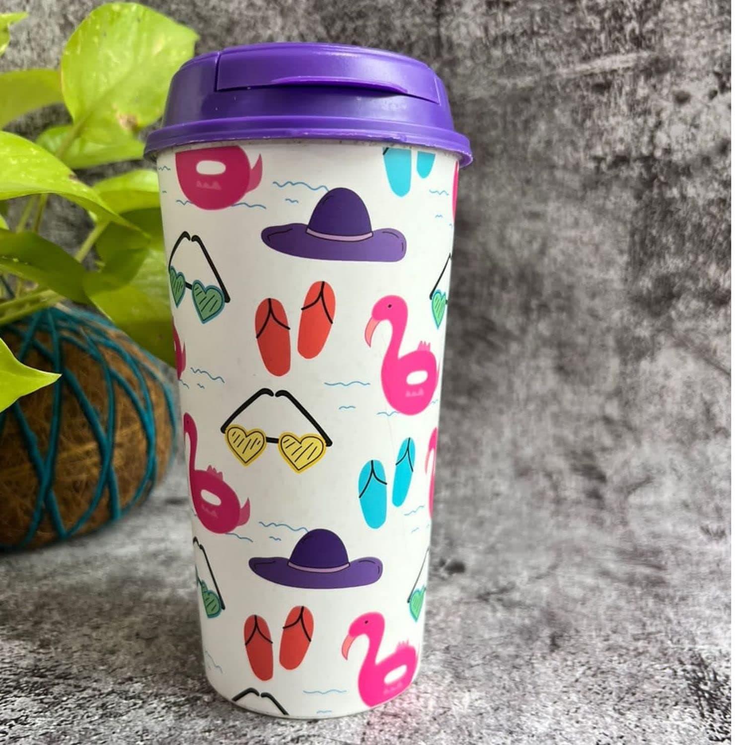 Rice Husk Coffee Cup - 475ml - Beach Life