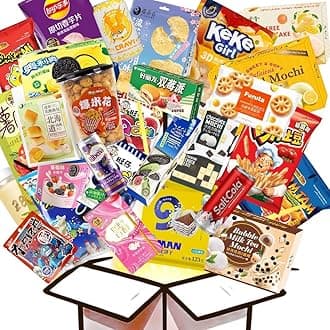 Geely Snack Box Mystery Exotic Asian Assorted Snack Box Mystery Box | Variety Pack of Best Tasting Snacks and Candies from China，Japan, Malaysia, etc- Gift for Friends, Family, Loved Ones, Coworkers, Colleagues