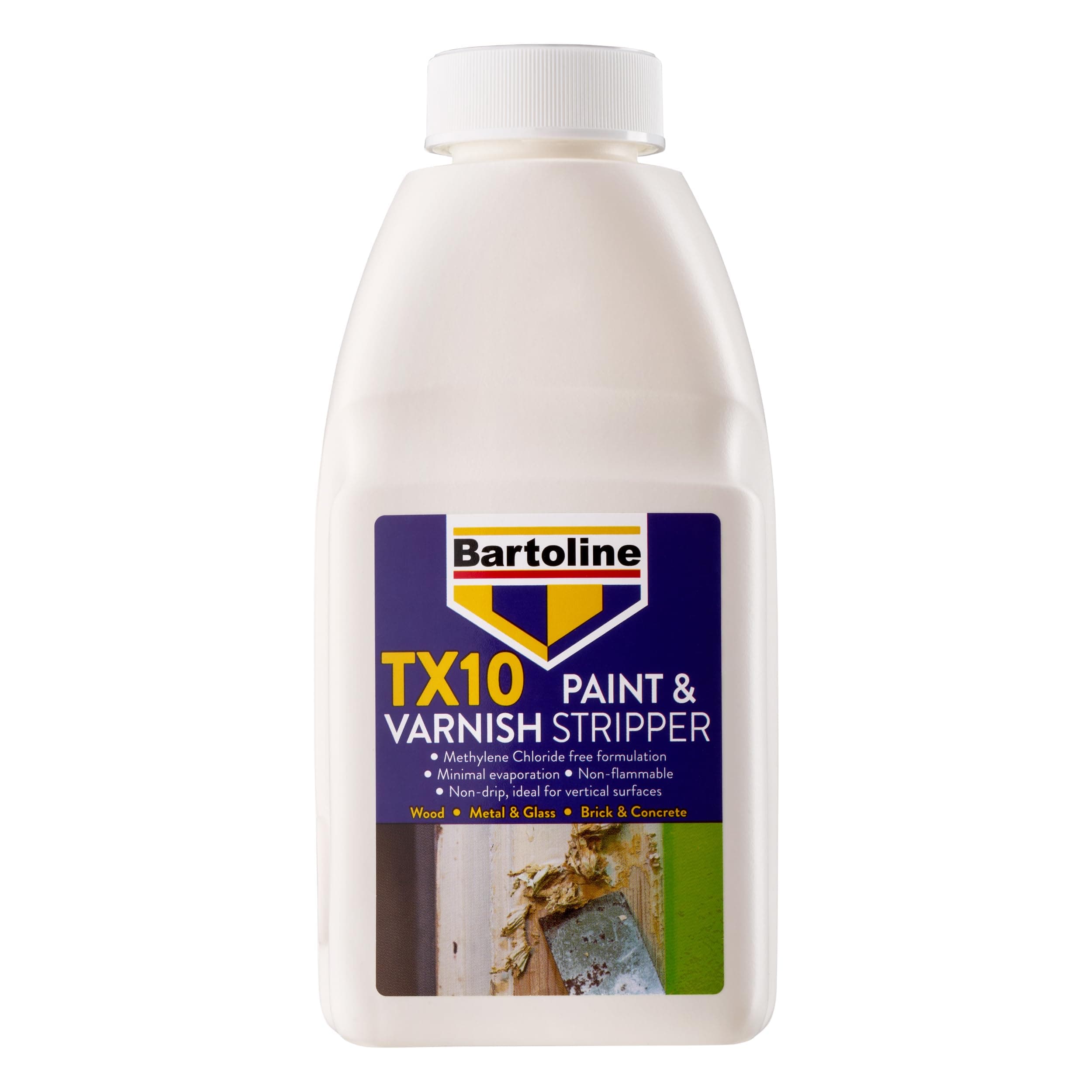 Bartoline TX10 Paint and Varnish Stripper 500ml – Extra Strong, Non-Caustic Paint Remover for Wood, Metal & More
