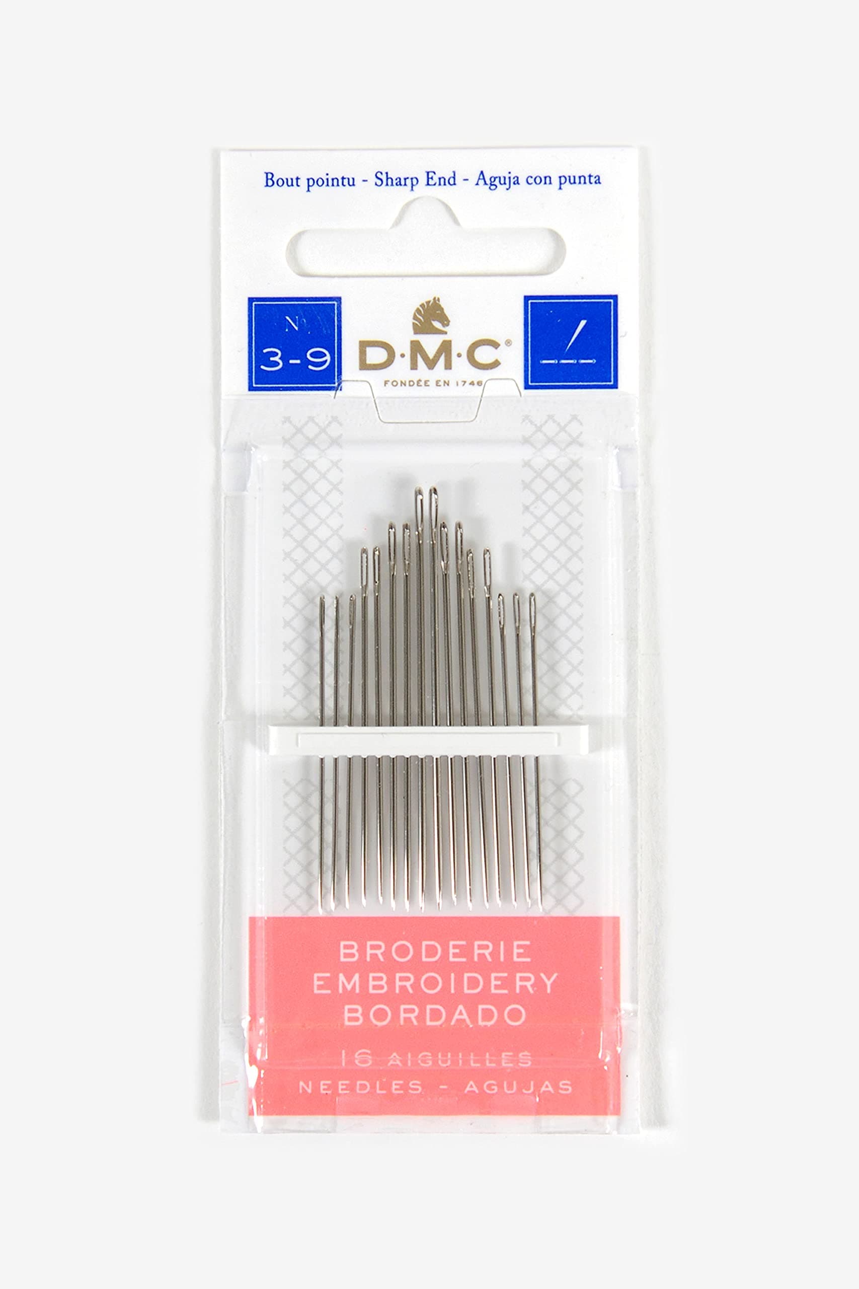 DMC 1765-3/9 Embroidery Hand Needles, 16 / package