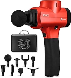 LifeProMassage Gun & Massage Gun Holder (Sold Separately) - Percussion Muscle Massager for Athletes with 8 Heads and 5 Speed Settings - Deep Tissue Back Muscle Massager Extender for Recovery