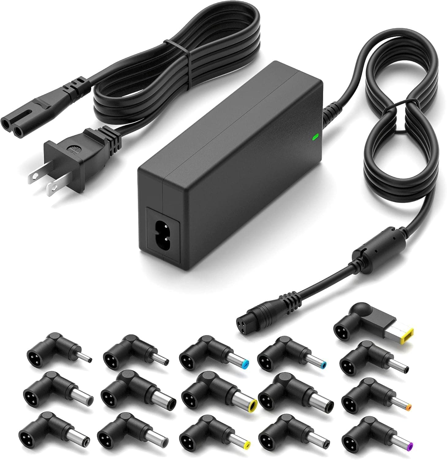 Powseed 65W Universal Laptop Charger for Dell HP Asus Acer Samsung Toshiba Lenovo IBM Sony Gateway Notebook Ultrabook Chromebook, DC Output 18.5V 19V 19.5V 20V Power Adapter Supply Cord 65W