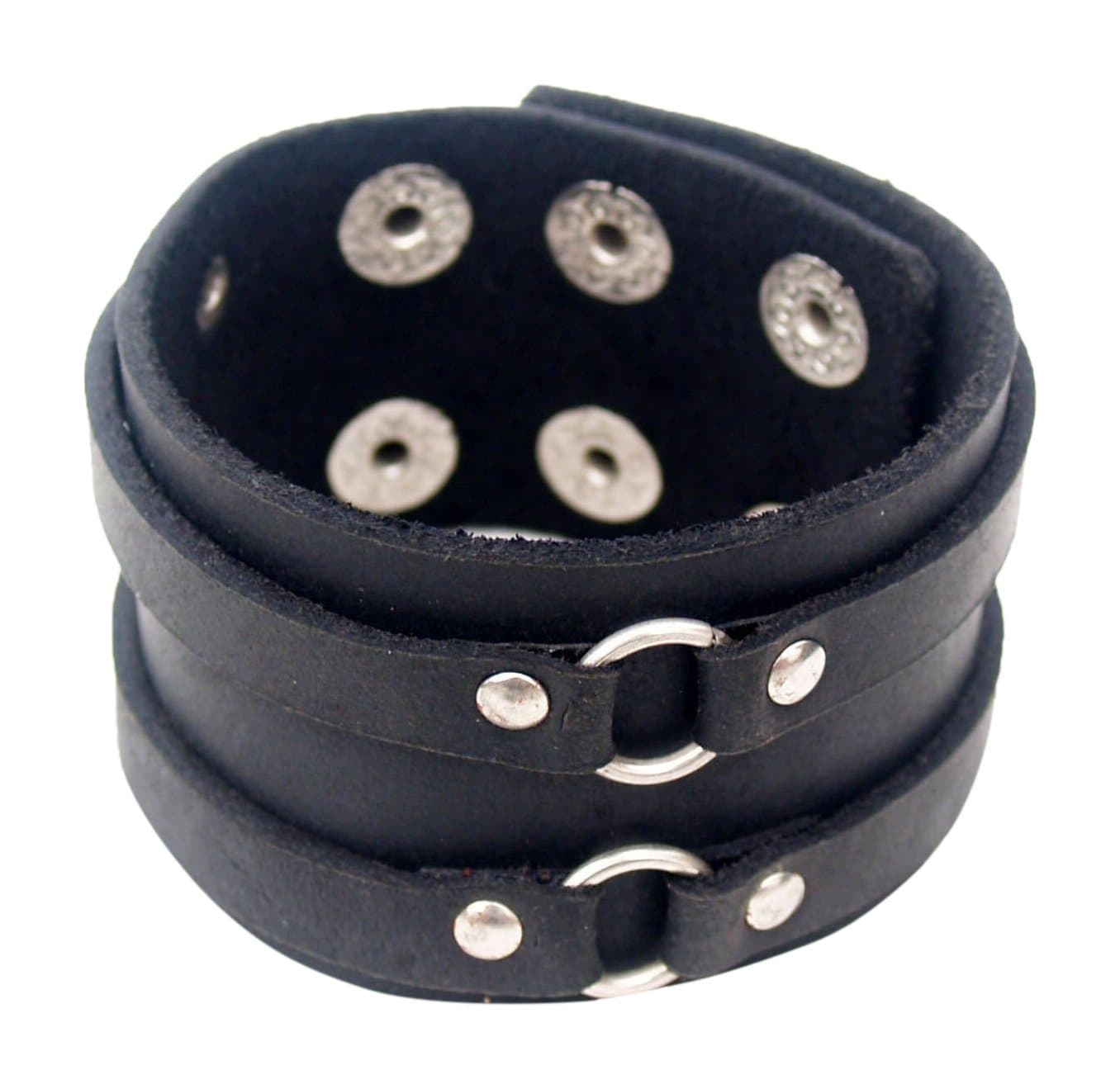 VR Designers Black Leather Wrist Band