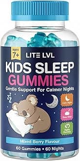 Natural Sleep Support Gummies For Kids - Formula Restful Nights, Children'S Promoting Melatonin Production, Promotes Healthy Patterns, 60 Count