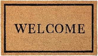 KANKUN Coco Coir Door Mat with Heavy Duty Backing, Welcome Doormat (17" x 30"...