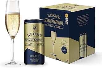 - Lyre’s Classico 4-Pack, Non Alcoholic Sparkling Wine, Zero Proof Prosecco Alternative, Alcohol Free Drinks, Canned Mocktails, Ready to Drink, 45 Calories per Serve (8.45 Fl Oz x 4)