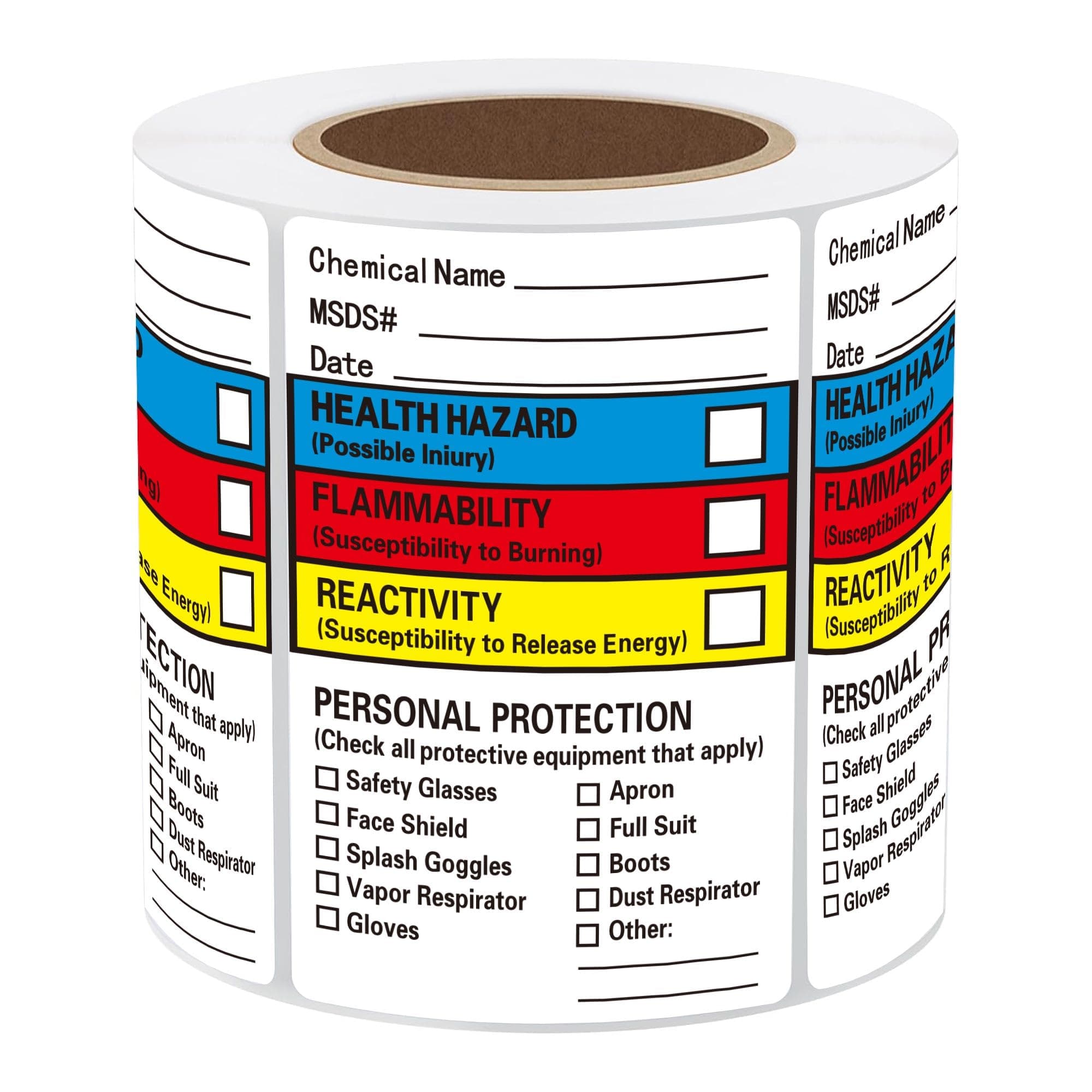 Well Tile SDS Stickers/MSDS Stickers for Chemical Safty Data 2 X 3 Inches - Chemical Identifying and Labeling Sticker Decals - 250 HIMG Write-in Labels
