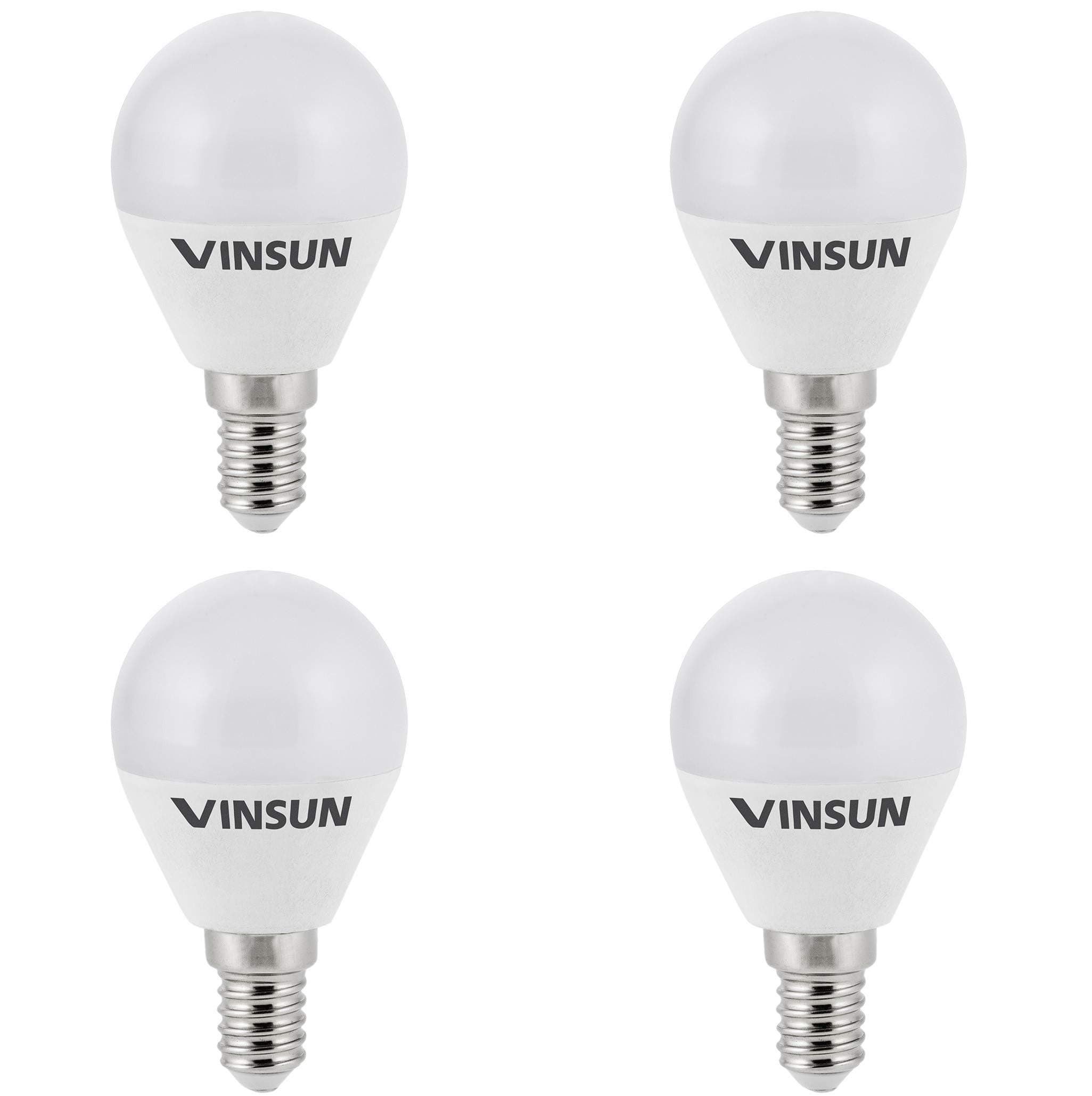 VINSUN® E14 LED Bulb 3W - 25W Light Bulbs - Warm White - 250lm, E14 Golf Ball Bulb, E14 SES - Pack of 4