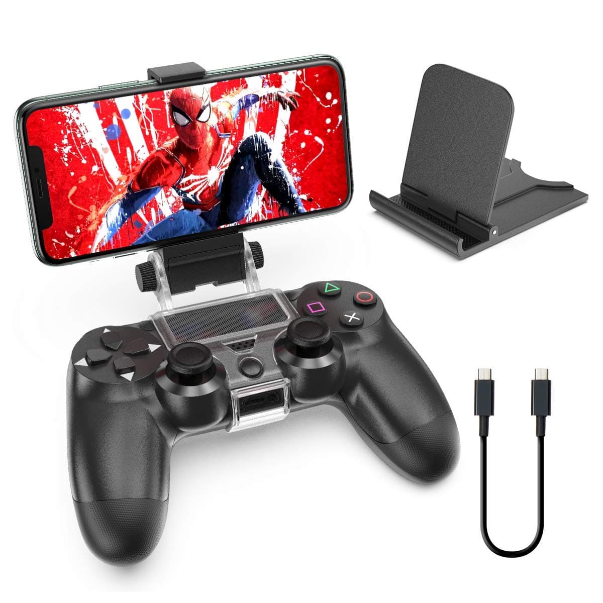 OIVO PS4 Controller Phone Mount Clip - Mobile Gaming Clamp Bracket Holder with Adjustable Stand for Dualshock 4 Controllers