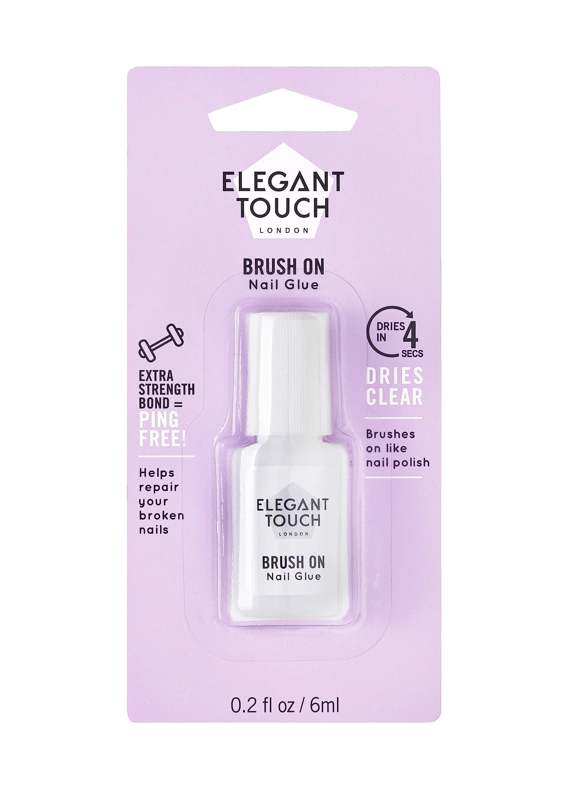 Elegant Touch Brush On Nail Glue Clear 6ml