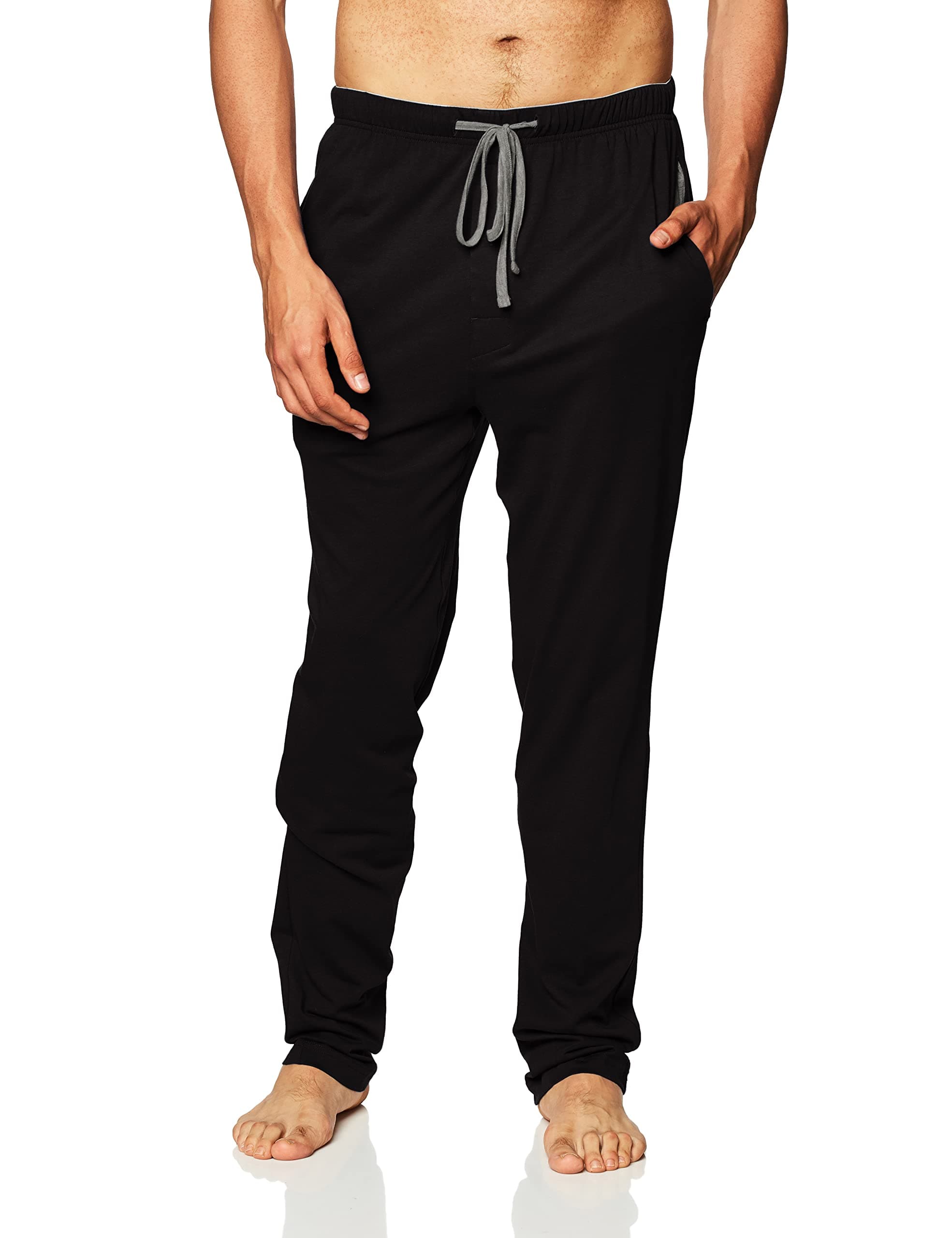 Men's Solid Knit Sleep Pant With Pockets and Drawstring