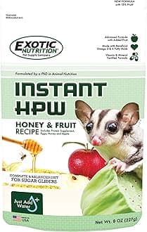 Honey & Fruit Instant-HPW (8 oz.) - All Natural Vitamin Enriched Sugar Glider Food - Healthy & Nutritious - High Protein Wombaroo - Staple Diet