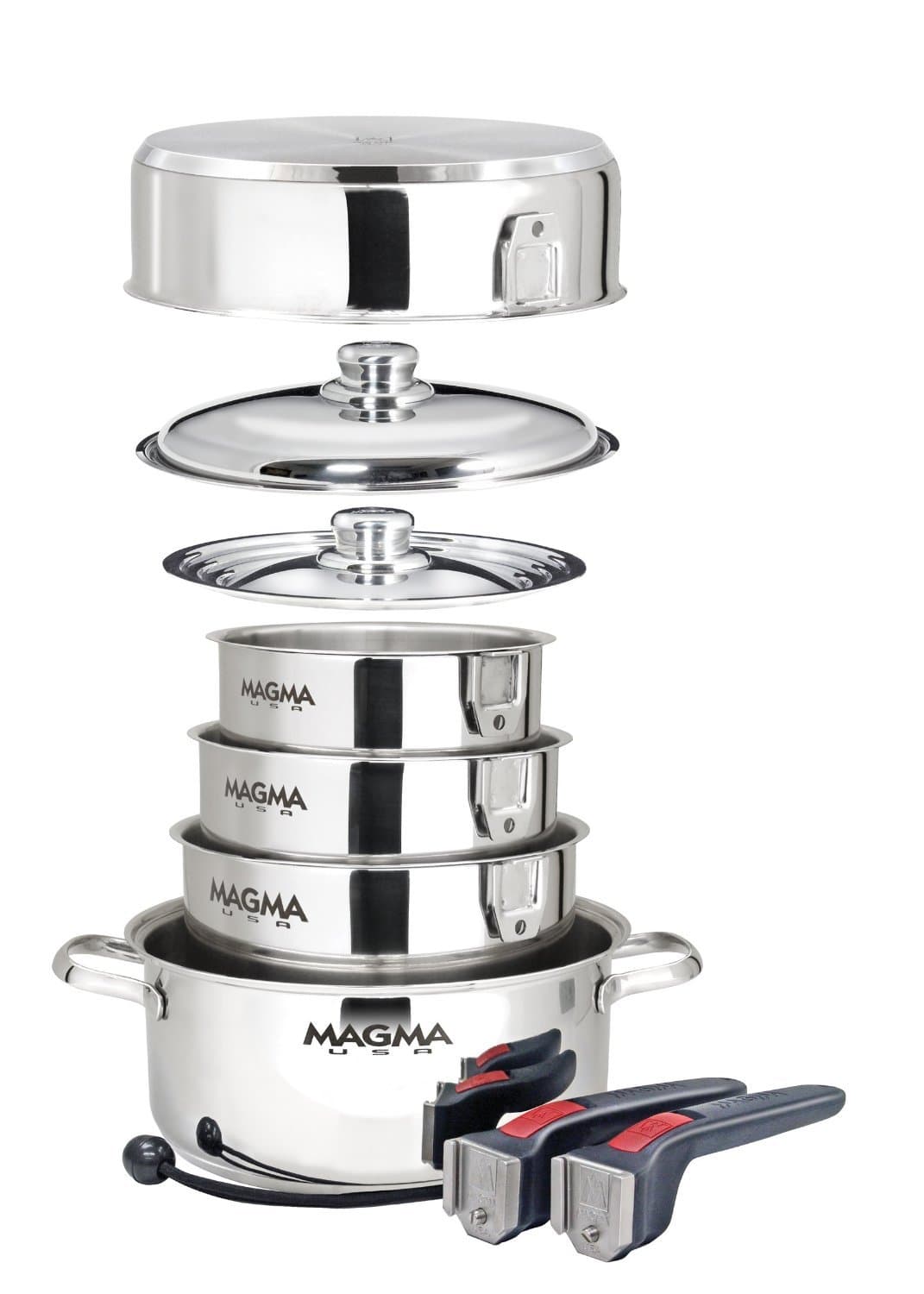MAGMA A10-360L-IND Cookware - 10 PC Set, Nesting, Silver