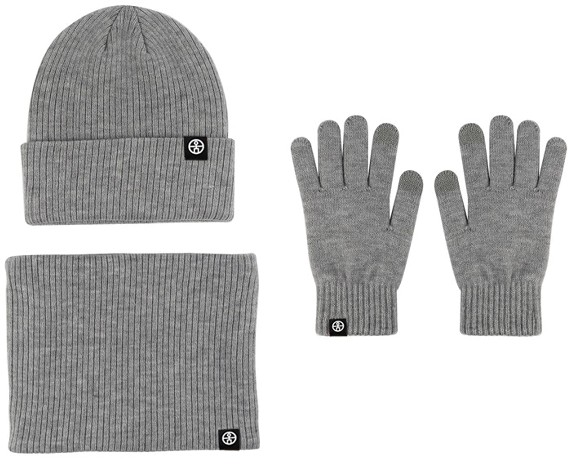 Knit Scarf/Hat/Gloves Set,Soft Warm Beanie,Touch Screen for Families Friends Unisex Cable Knit Winter Cold Weather Gift Set