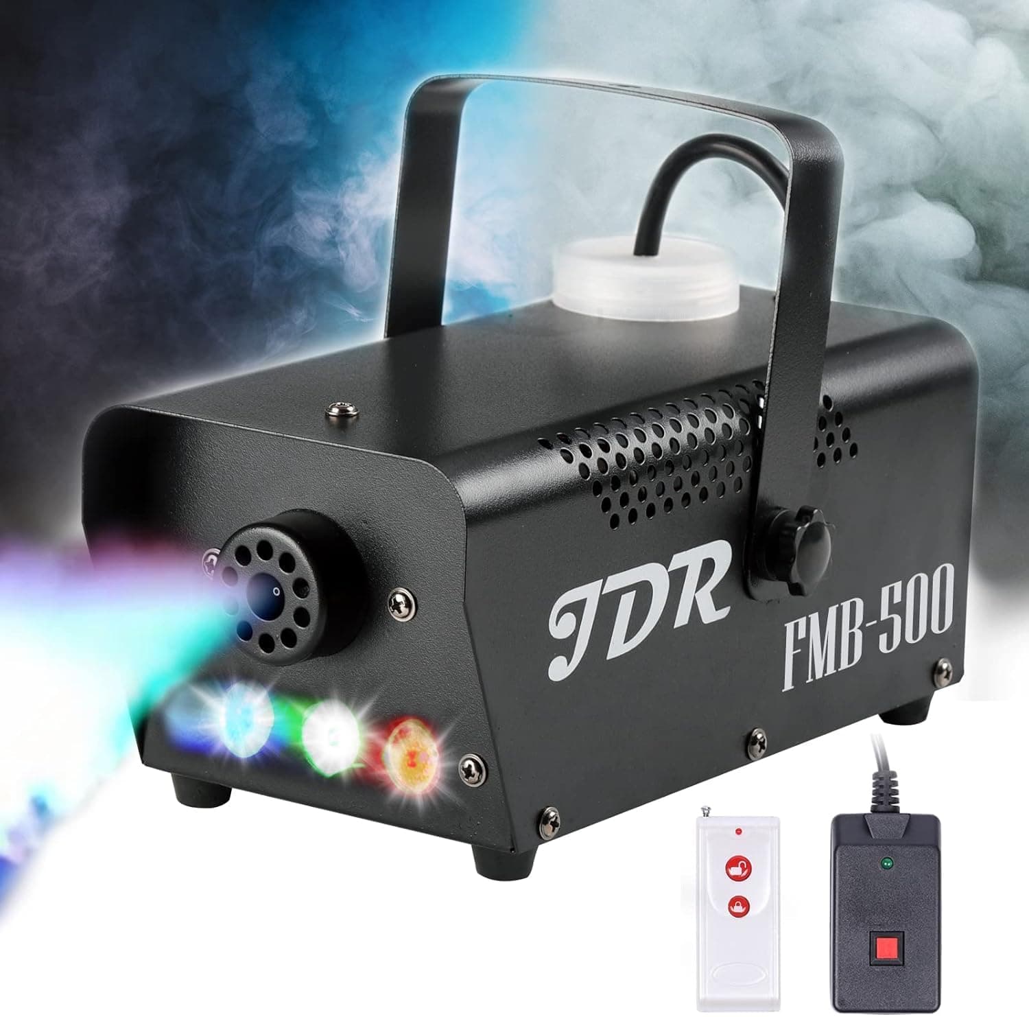JDR Fog Machine Smoke Machine Controllable LED Light 500W and 2000CFM Fog Disinfection with Wireless and Wired Remote Control for Weddings, Halloween,Parties or Disinfection,with Fuse Protection