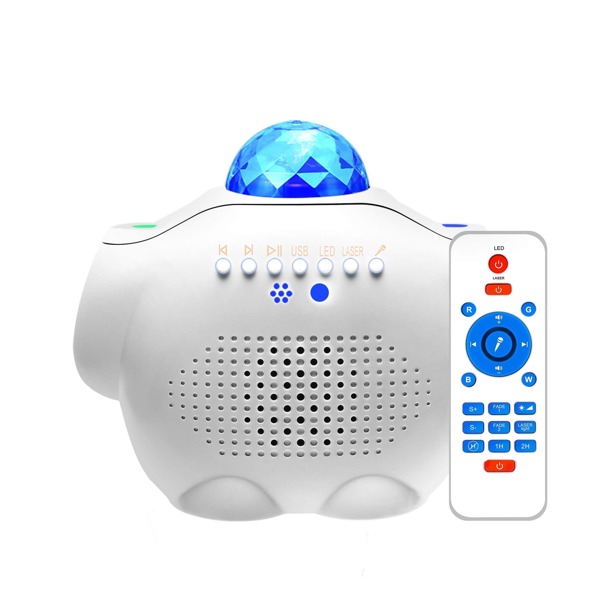 Elecstars Star Projector, Night Light with HiFi Bluetooth Speaker, Remote Control Bedside Lamp, Adjustable Lightness, Ideal Gift for Kids, Friends, Living Room Music Player, Decor.