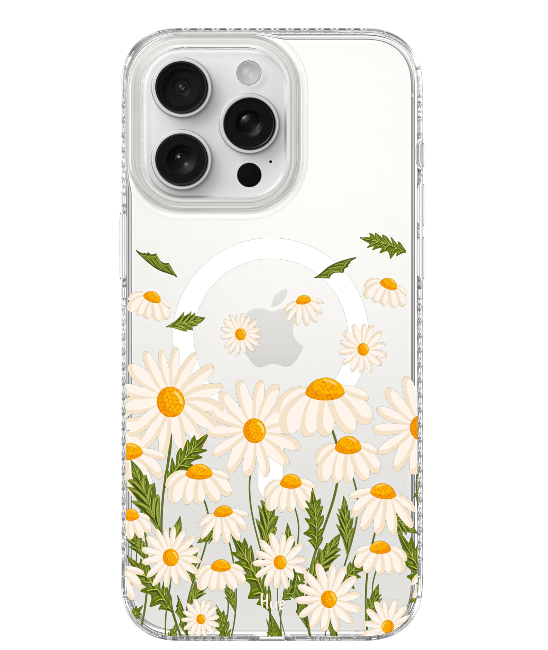 LONLIHue - for iPhone 15 Pro Max Case [Compatible with Magsafe] - Daisy Garden Phone Case - [360° Shock-Absorbent Bumper] - Cute, Unique and Aesthetic Phone Cover for Girls and Women