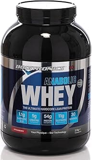 – Boditronics Anabolic Whey Ultimate Muscle Building Whey Protein Powder with High Protein, D-Aspartic Acid, 5g Creatine, BCAA, and High Levels of L-Glutamine Protein Shakes (2.1 kg, Strawberry)