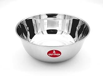 Ajay's Shoppe Heavy-Gauge Stainless Steel Bowl – 2 Liter | Durable, Rust-Resistant Mixing & Serving Bowl for Everyday Kitchen Use.