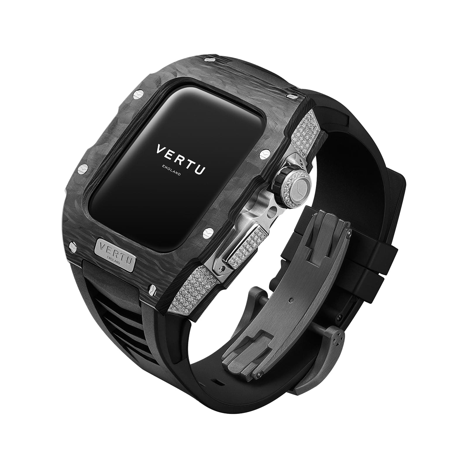 VERTU H1 Diamonds Smart Watch for Men, Mechanical Smartwatch for Android with 1.85" Sapphire Display, Answer/Make Call, Fitness Watch, Blood Oxygen, Heart Rate and 100+ Sports Modes (Black)