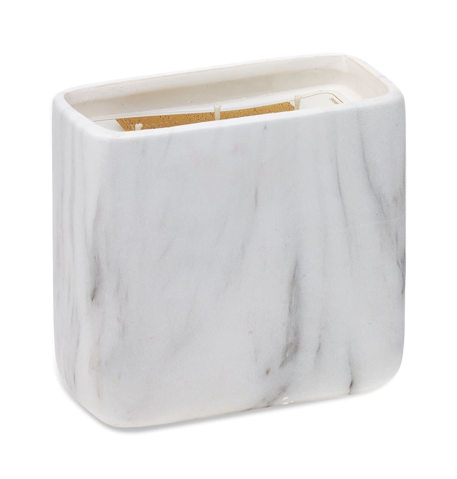 DecoFlairCDL6450 Vanilla Large White Marble Ceramic Candle