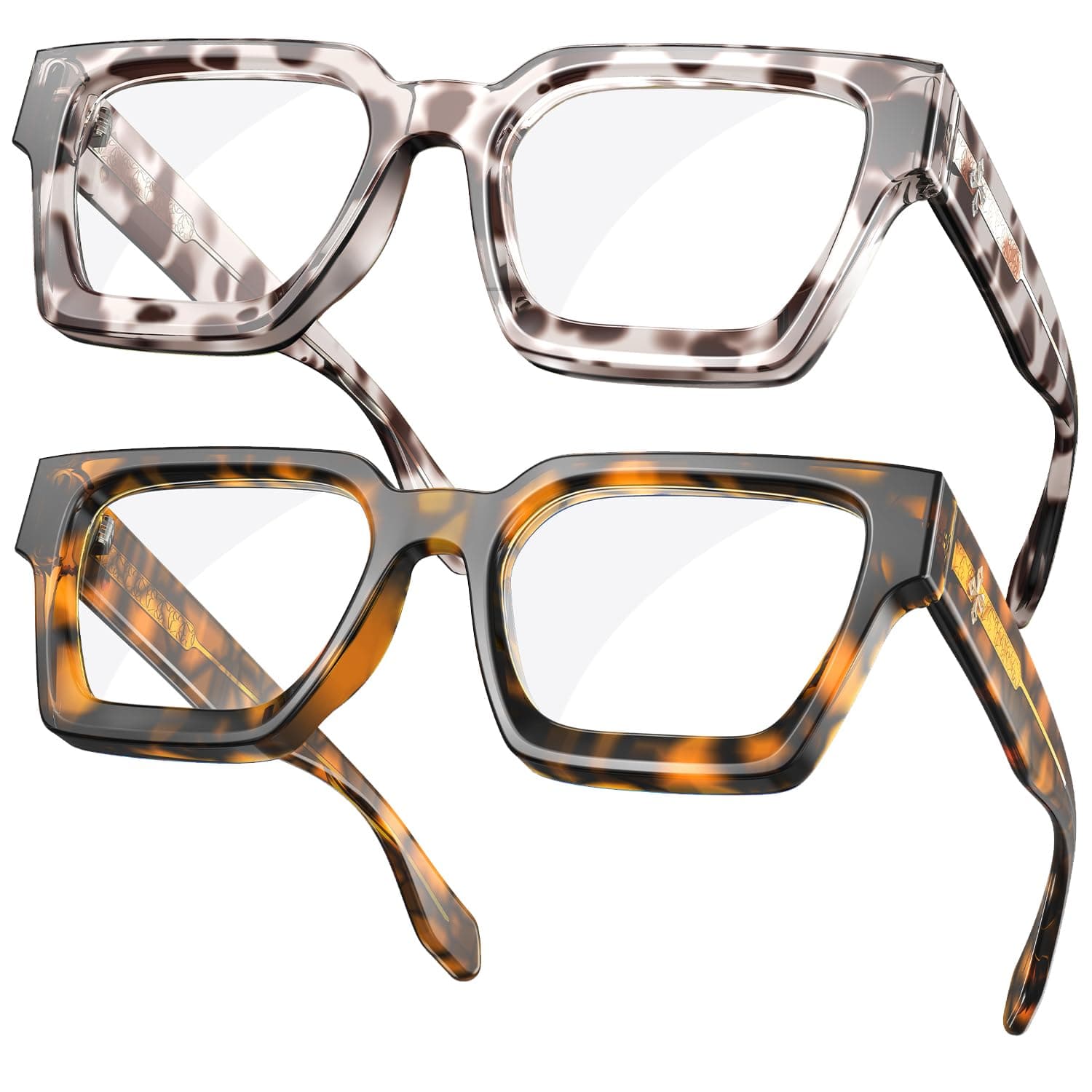 VISOONE Blue Light Blocking Glasses Rectangle Chic Preppy Look MultiColor Frame for Women Men RIVER