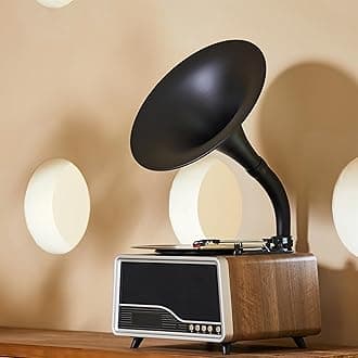 Vintage Gramophone Record Player，Italian Style Gramaphone Vintage Phonograph Nostalgic Record Player with Vinyl Record Player/Bluetooth 5.3/Remote Contro/USB/FM/AUX for Home Decoration