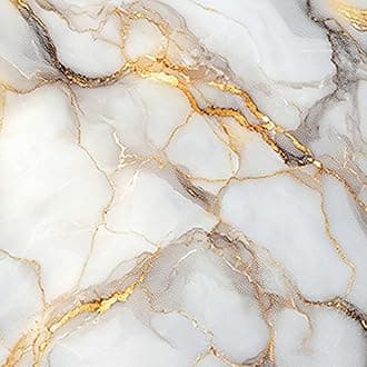 10PCS 12x12 Inch Gold Vein Marble Look Peel and Stick Floor Tiles Removable Self Adhesive Vinyl Flooring Stickers for Bathroom Entryway Vanity Room Decor